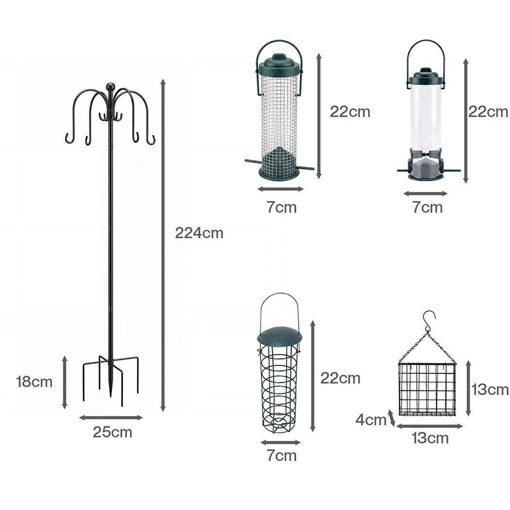 Bird Feeder Station 8 Hooks 224cm Outdoor | Simpledeals