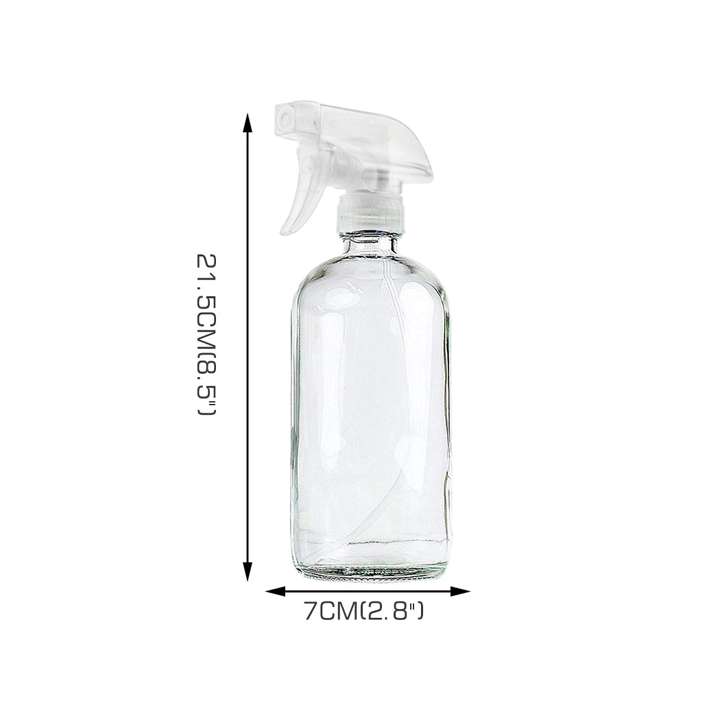 Water Sprayer Aromatherapy Dispenser - 4x 500ml Clear Glass Spray Bottles Trigger