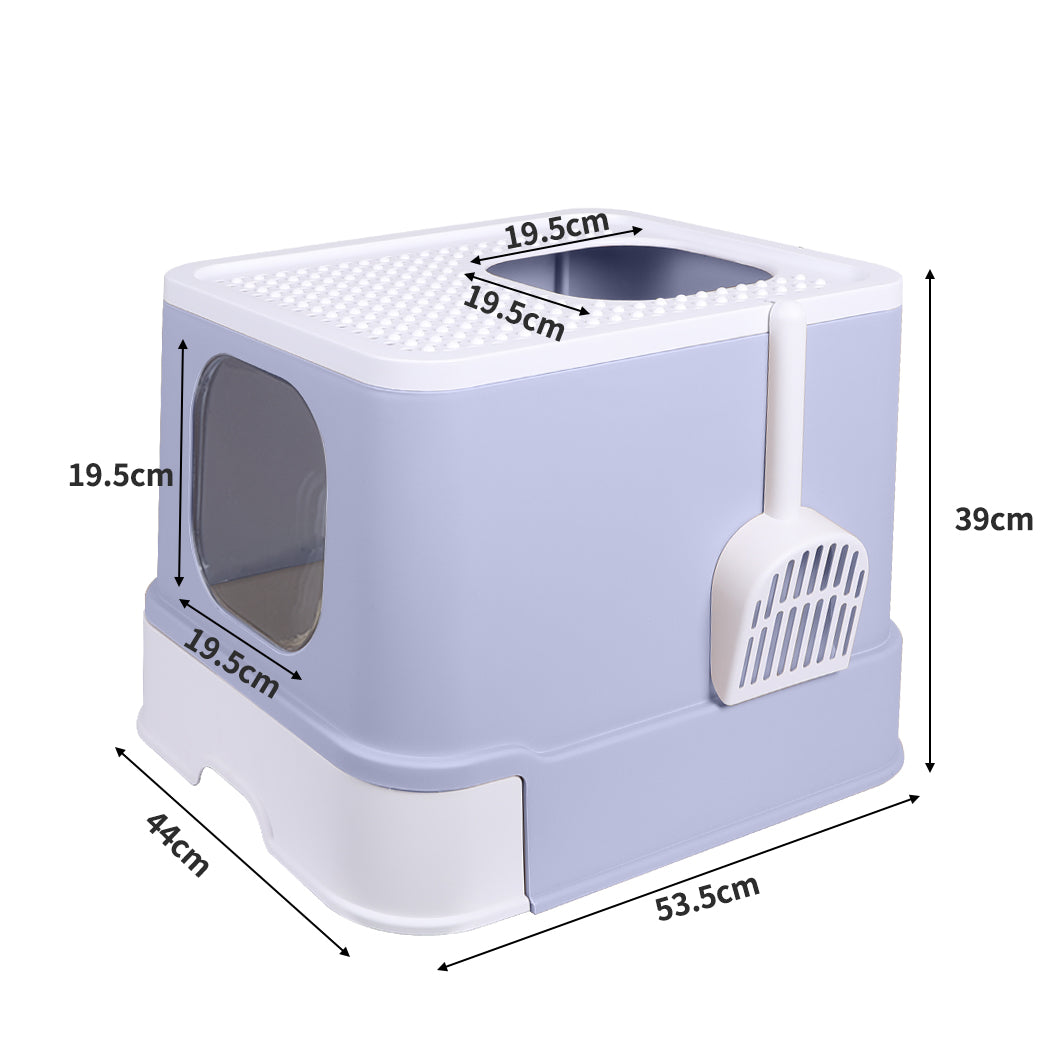 Trapping Odor Control Basin - Cat Litter Box Fully Enclosed Toilet Purple