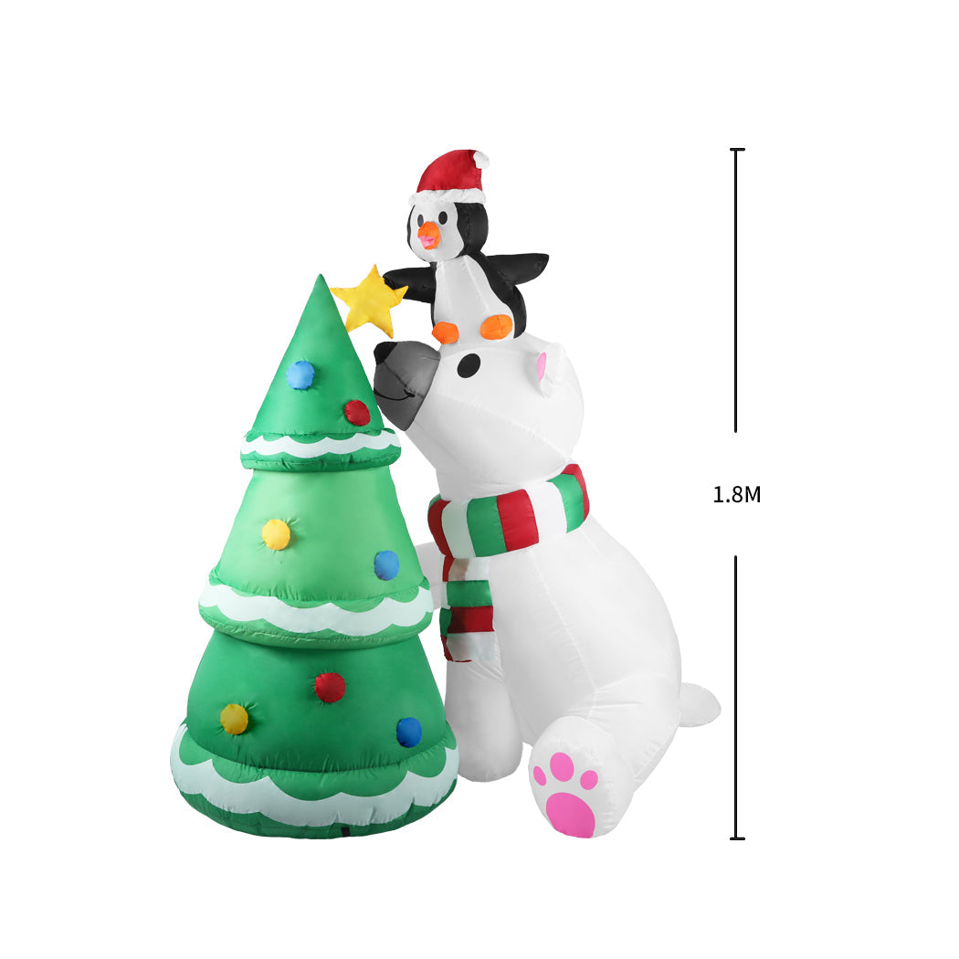 Inflatable Christmas Decor Polar | Bear Tree Led Lights