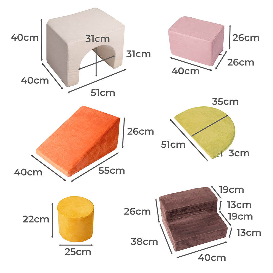 Kids Foam Climbing Blocks 7pc Soft Play Set | Simpledeals