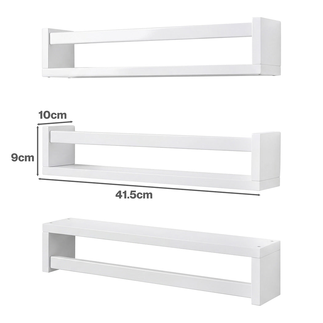 Floating Kids Wall Shelves 3 Pack White | Simpledeals