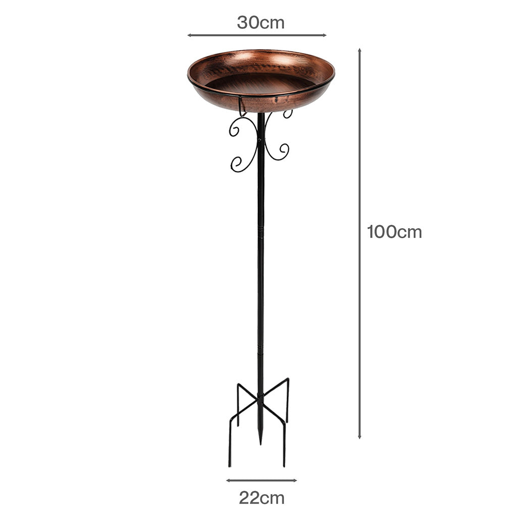 Freestanding Metal Bird Bath Feeder 100cm | Simpledeals
