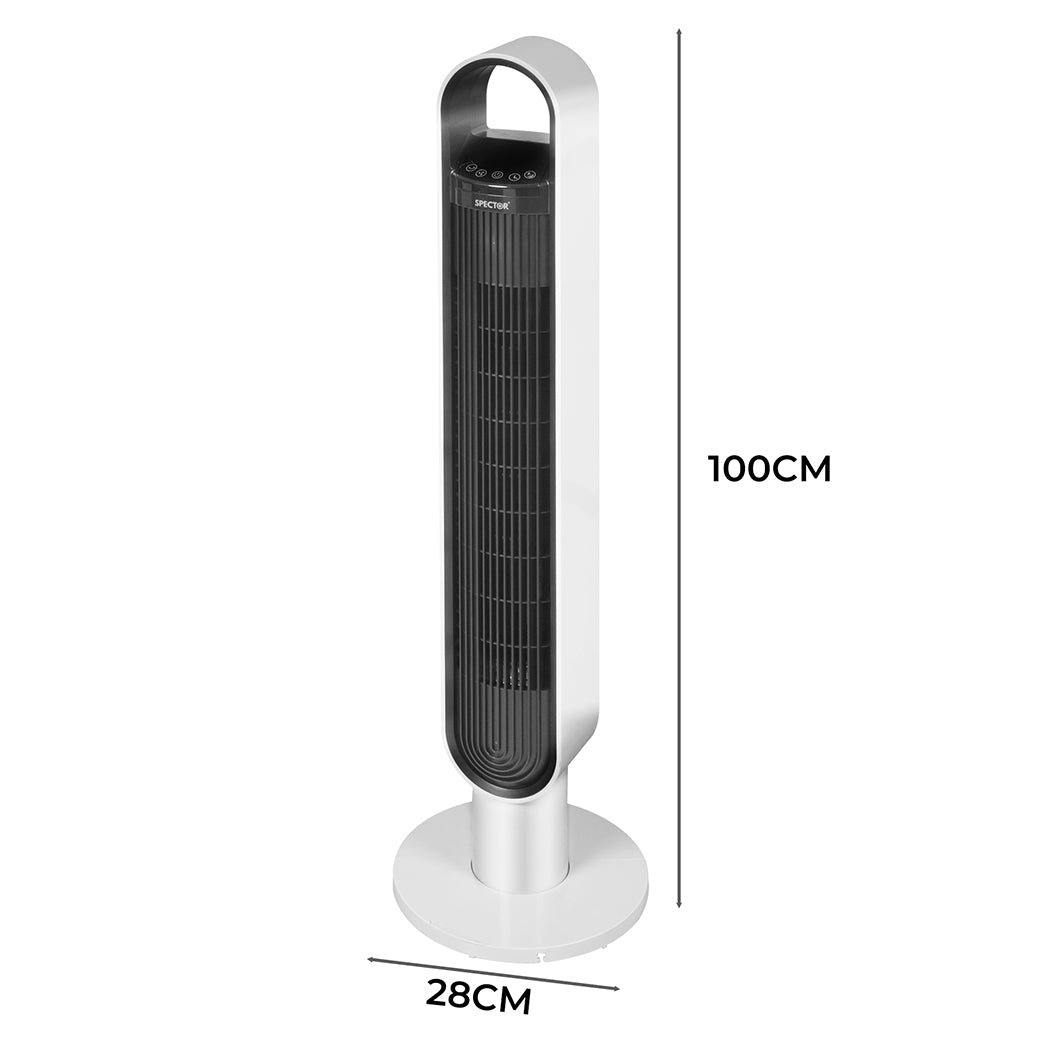 Remote Control Led - Tower Fan Portable Oscillating White