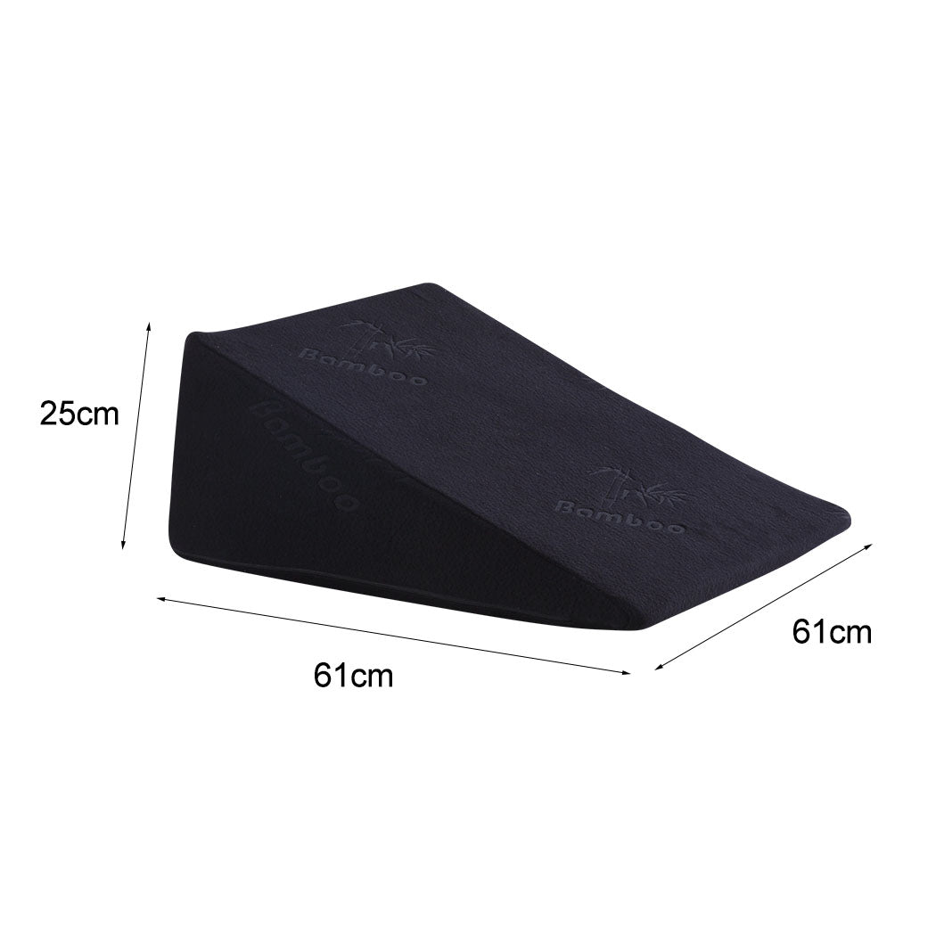 2 Pack Bed Wedge Pillow Black Cool Gel Memory Foam Support Cushions