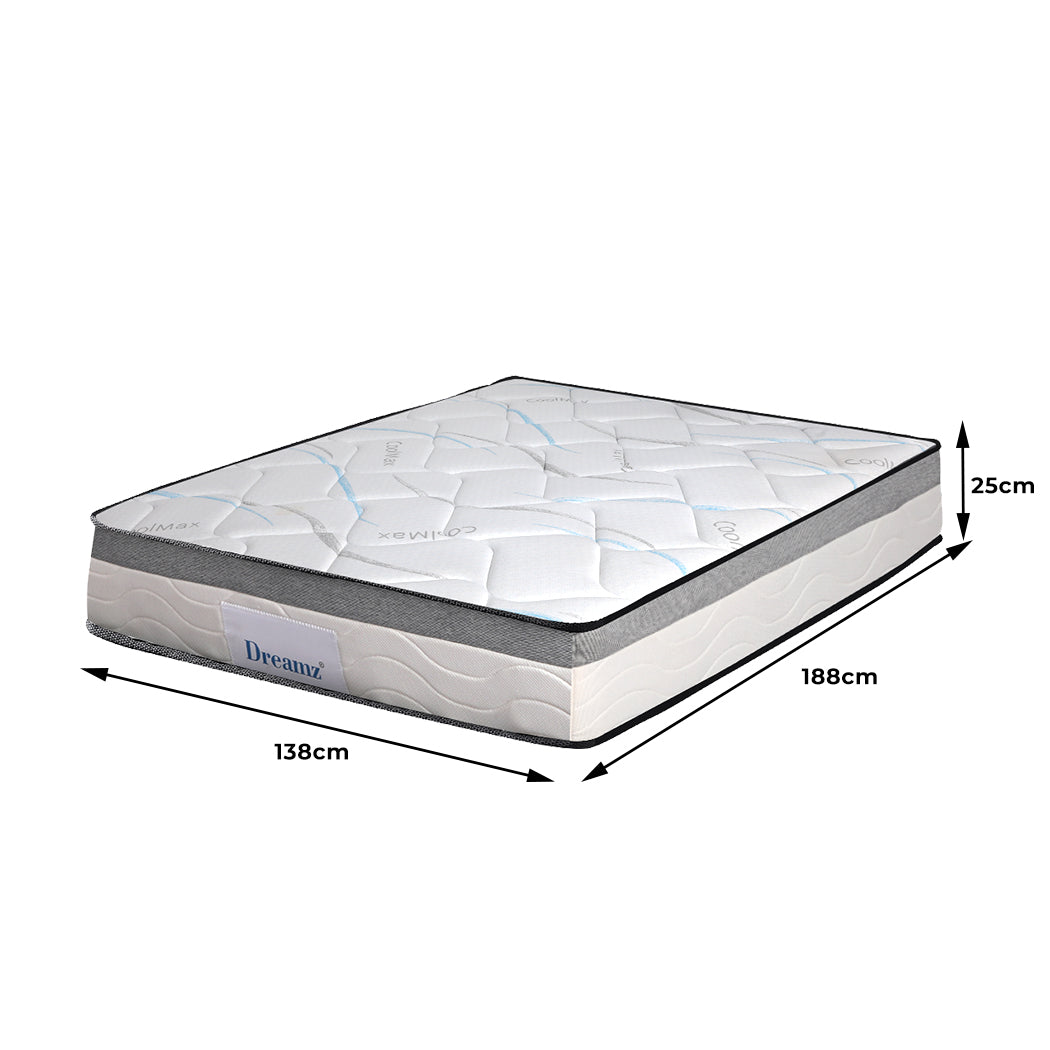 Double 25cm Versatile Spring Mattress Bed Pocket Tight Medium firm 6.0 Premium Quality