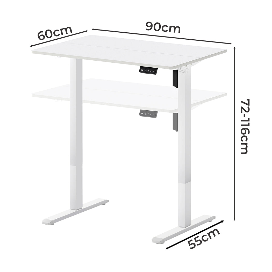 Electric Standing Desk Adjustable Height 90x60x72cm