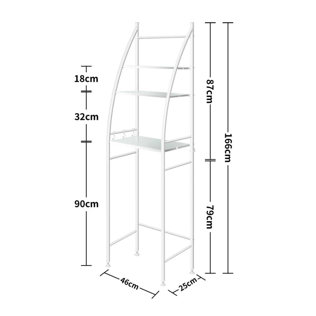 3 Tier Over Toilet Storage Shelf White