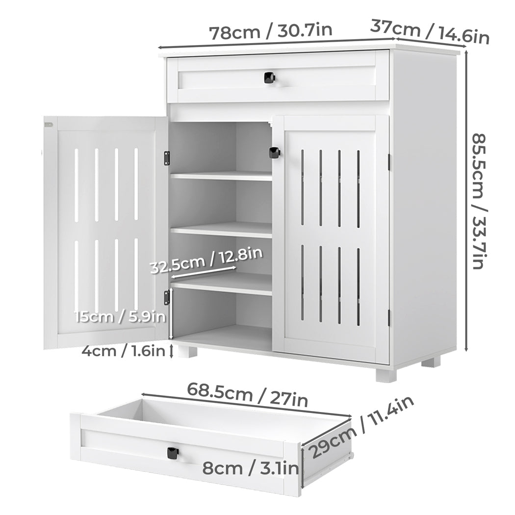 Shoe Cabinet Storage White 78x37x85.5cm