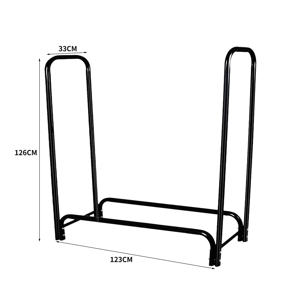 Firewood Rack Heavy Duty Steel Holder 123x33x126cm