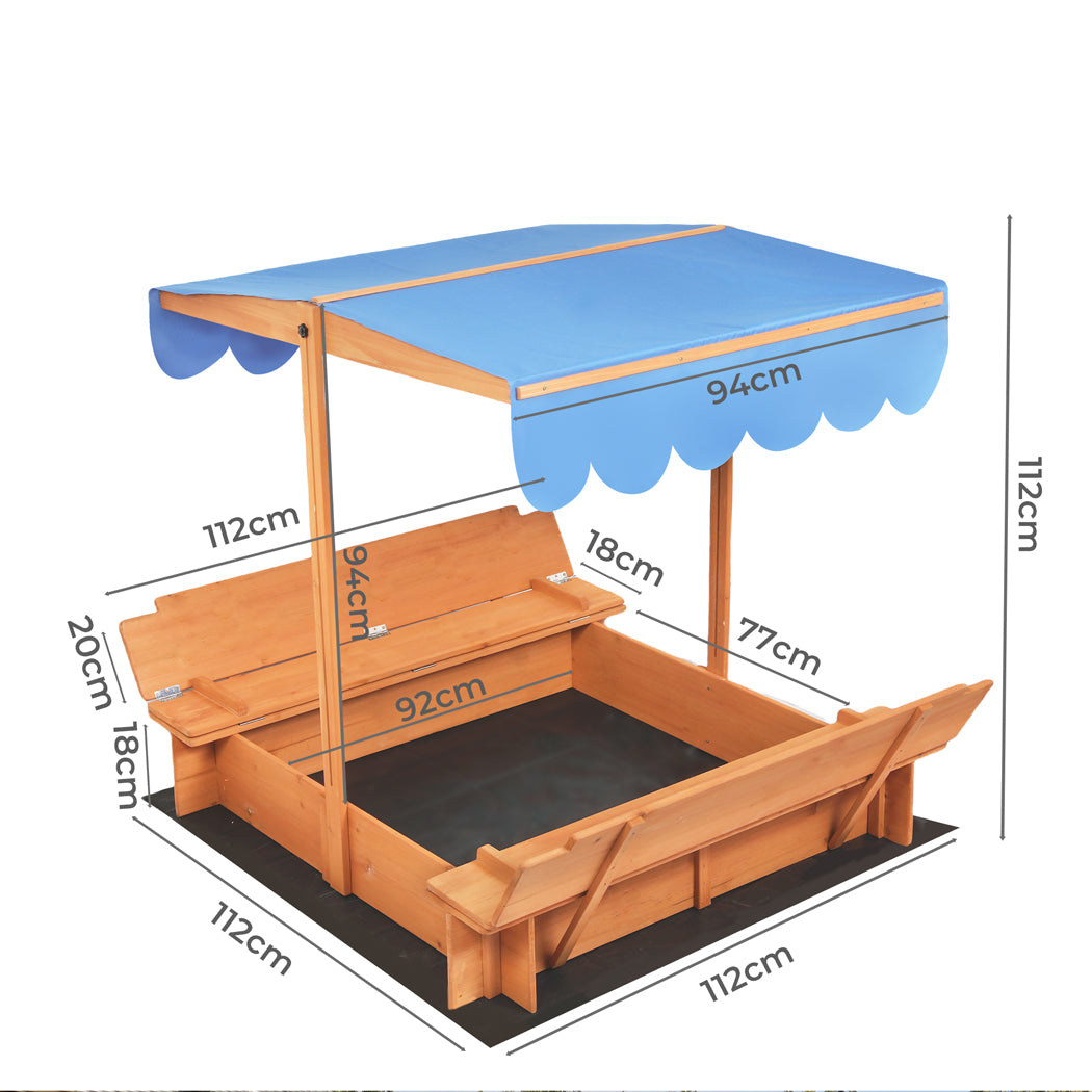 Wooden Sandbox Natural 112x112x112cm