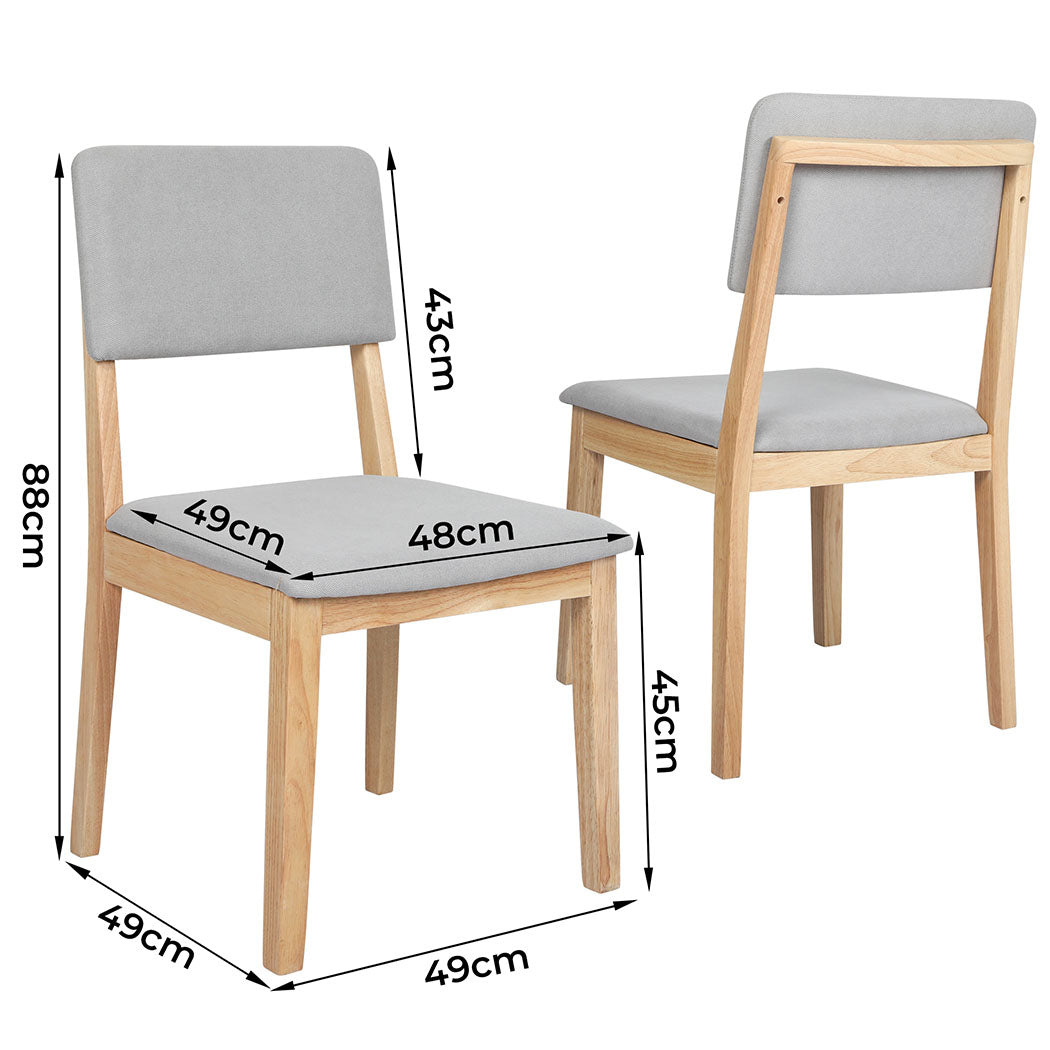 Stylish 2x Dining Chair Armless Upholstered Seat  High Back Support