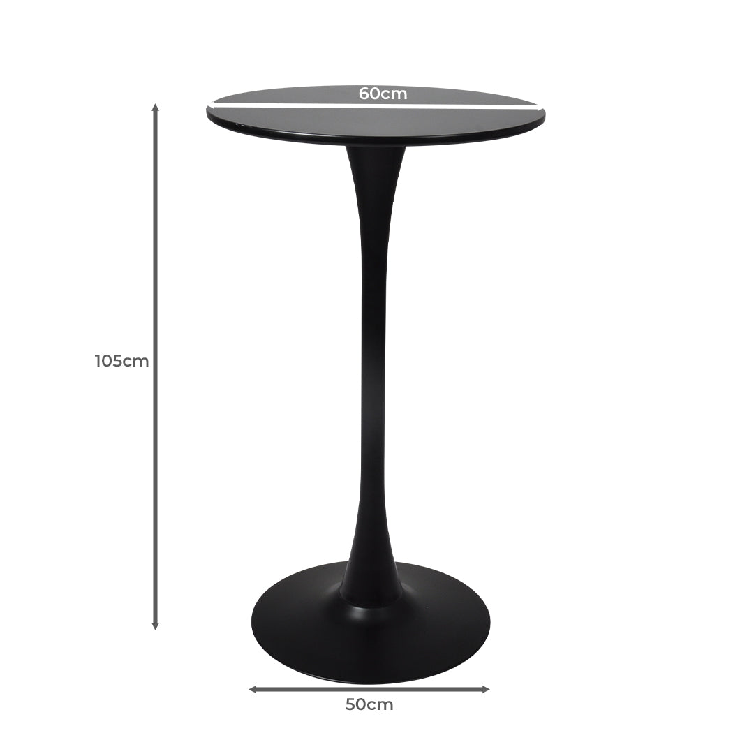 Contemporary 2x Round Bar Table Pub Tables Black  Easy Assembly | id11&12