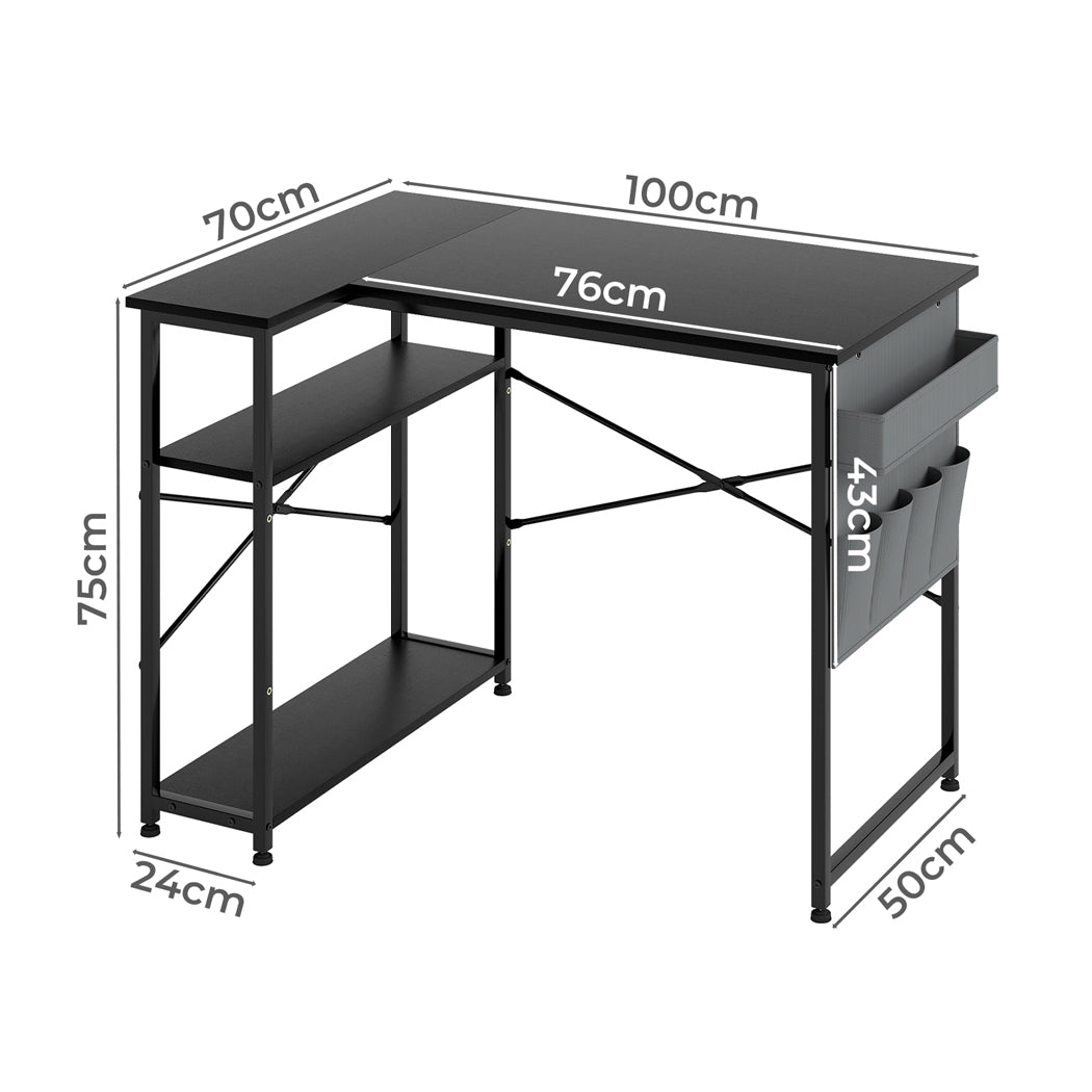 L Shaped Gaming Desk Corner Table 100x70x75cm