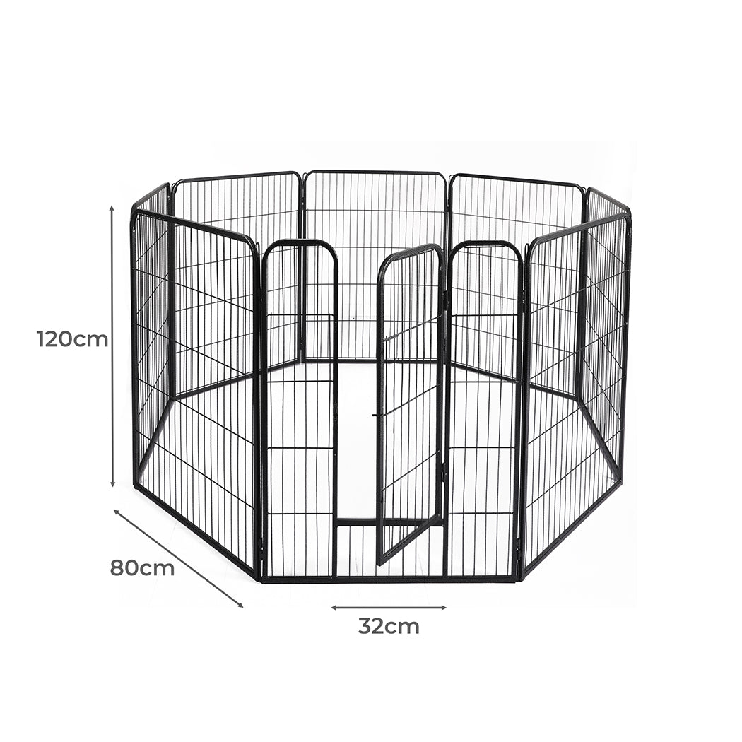 8 Panel Pet Dog Playpen Puppy Exercise Cage Enclosure Fence Cat Play Pen 48''