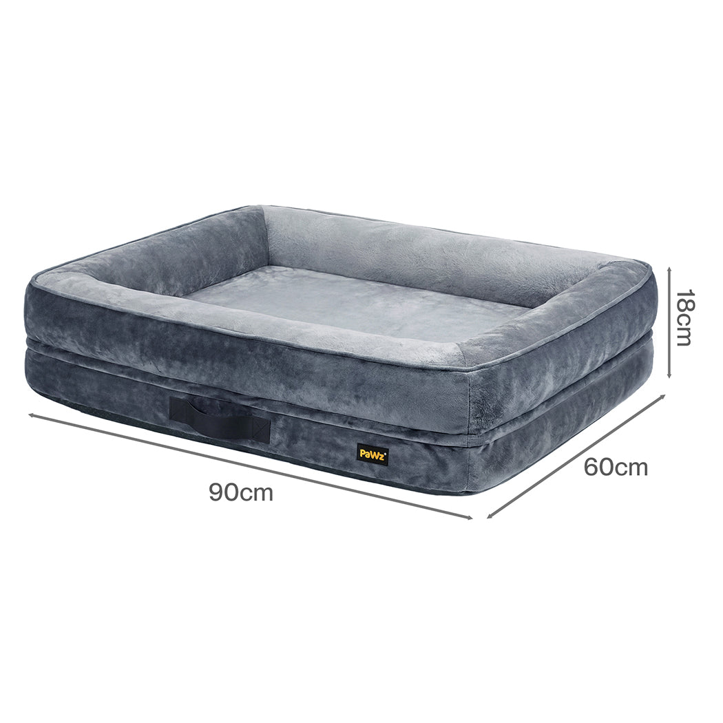 Large Orthopedic Dog Bed Grey 90x60x18cm