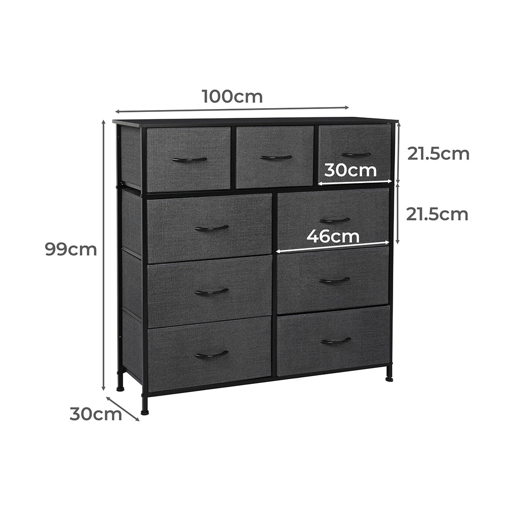 Versatile 9 Chest of Drawers Storage Cabinet  Foldable Function, id11&12