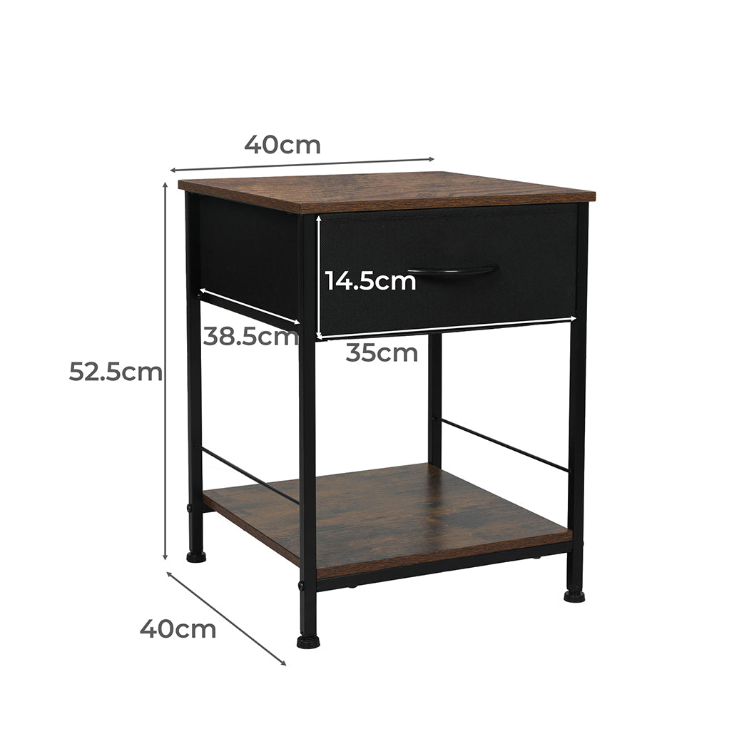 Modern Bedside Table with Storage Drawer Compact End Table Nightstand