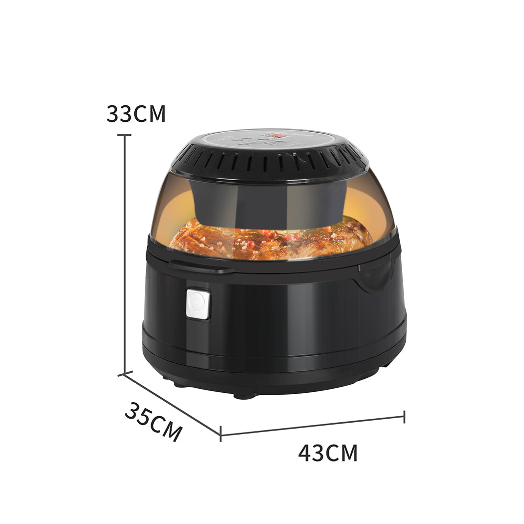 Functional 12L Air Fryer Convection Oven Black Colour  Soft Cushion