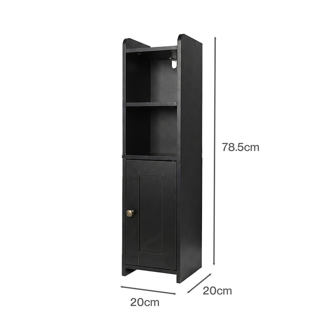 Slim Corner Bathroom Cabinet Storage 78.5cm Black | Simplede