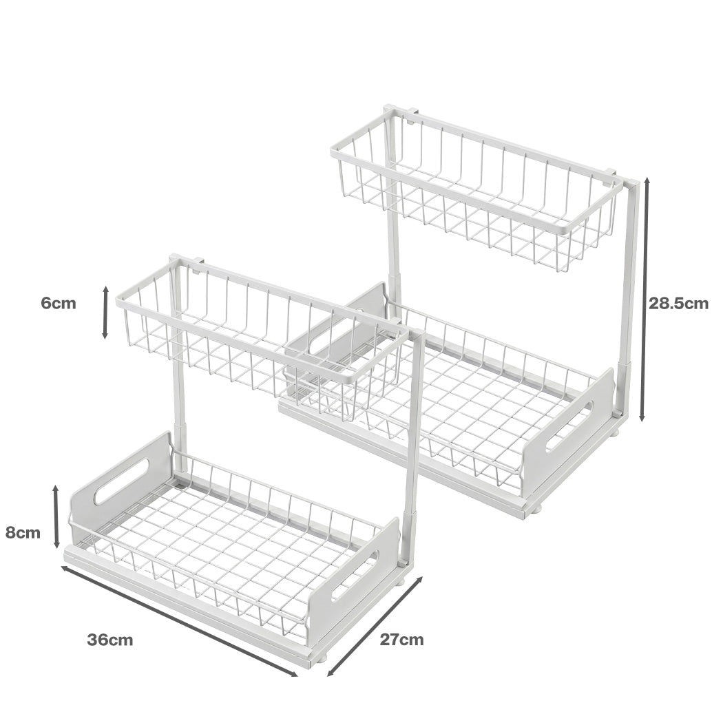 Under Sink Storage Rack 2-Tier Cabinet Organiser | Simpledea