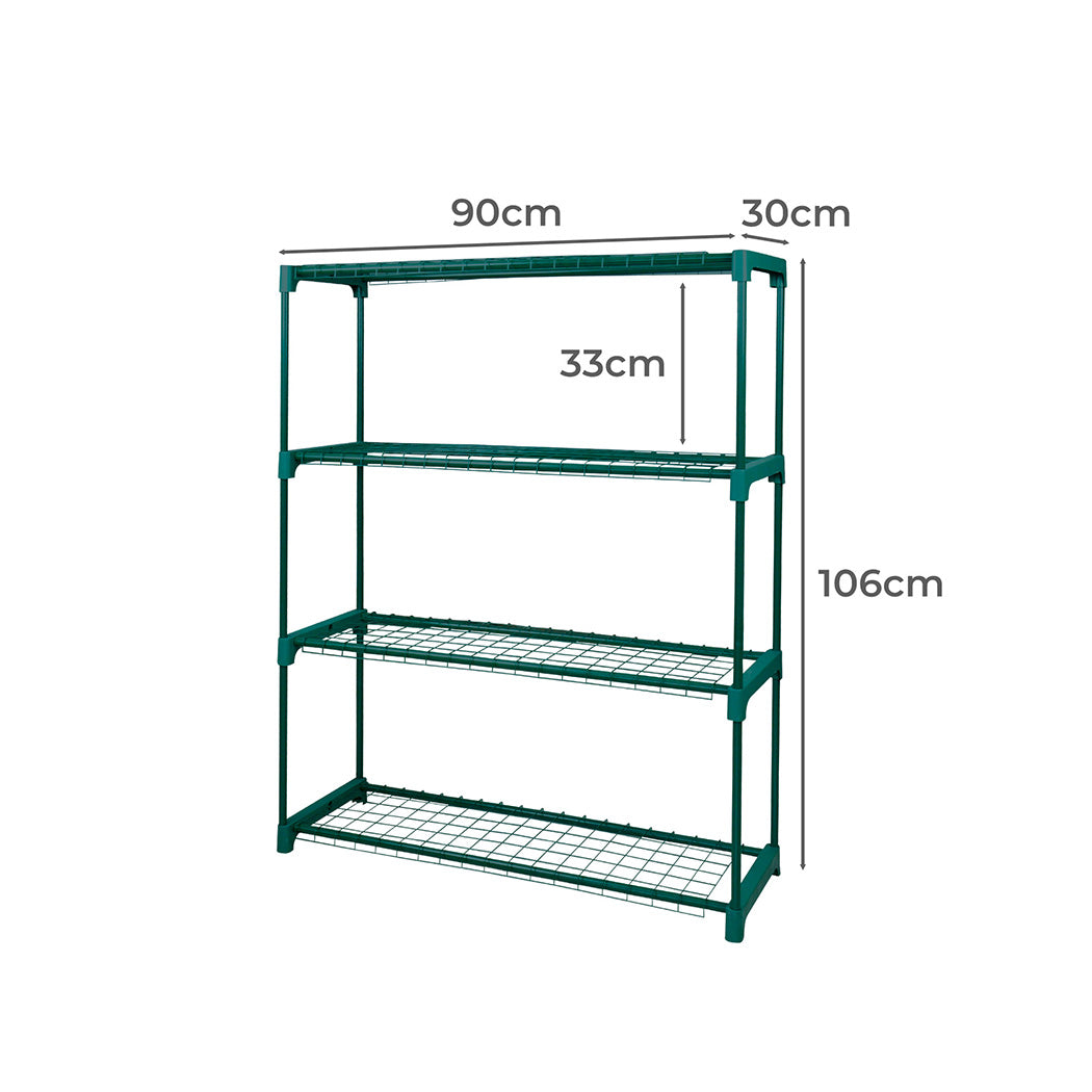 2x 4-Tier Plant Stand Shelves Indoor Outdoor Flower Pot Display Rack
