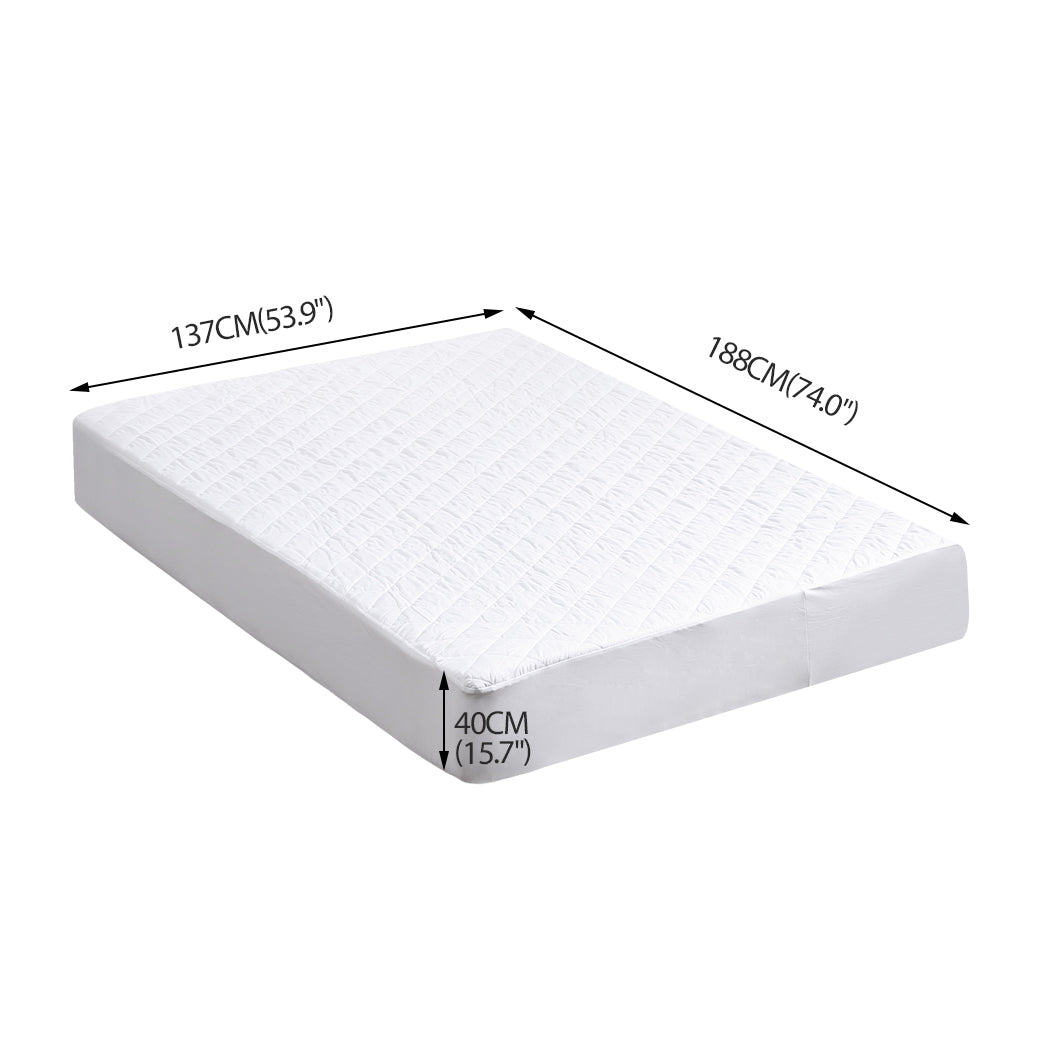 Double Mattress Protector Fully Fitted Waterproof Microfiber