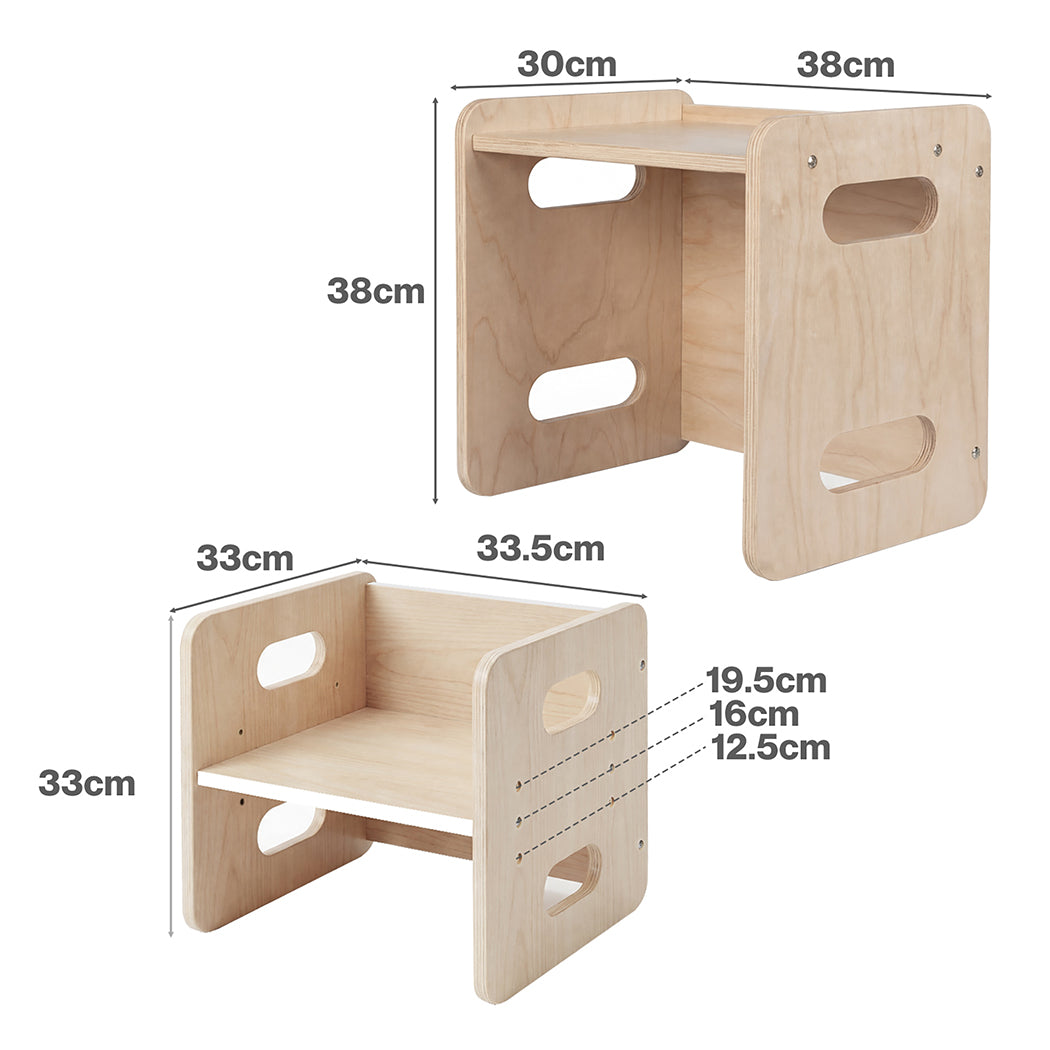 Kids Table And Chair Set Adjustable 33.5x33x33cm