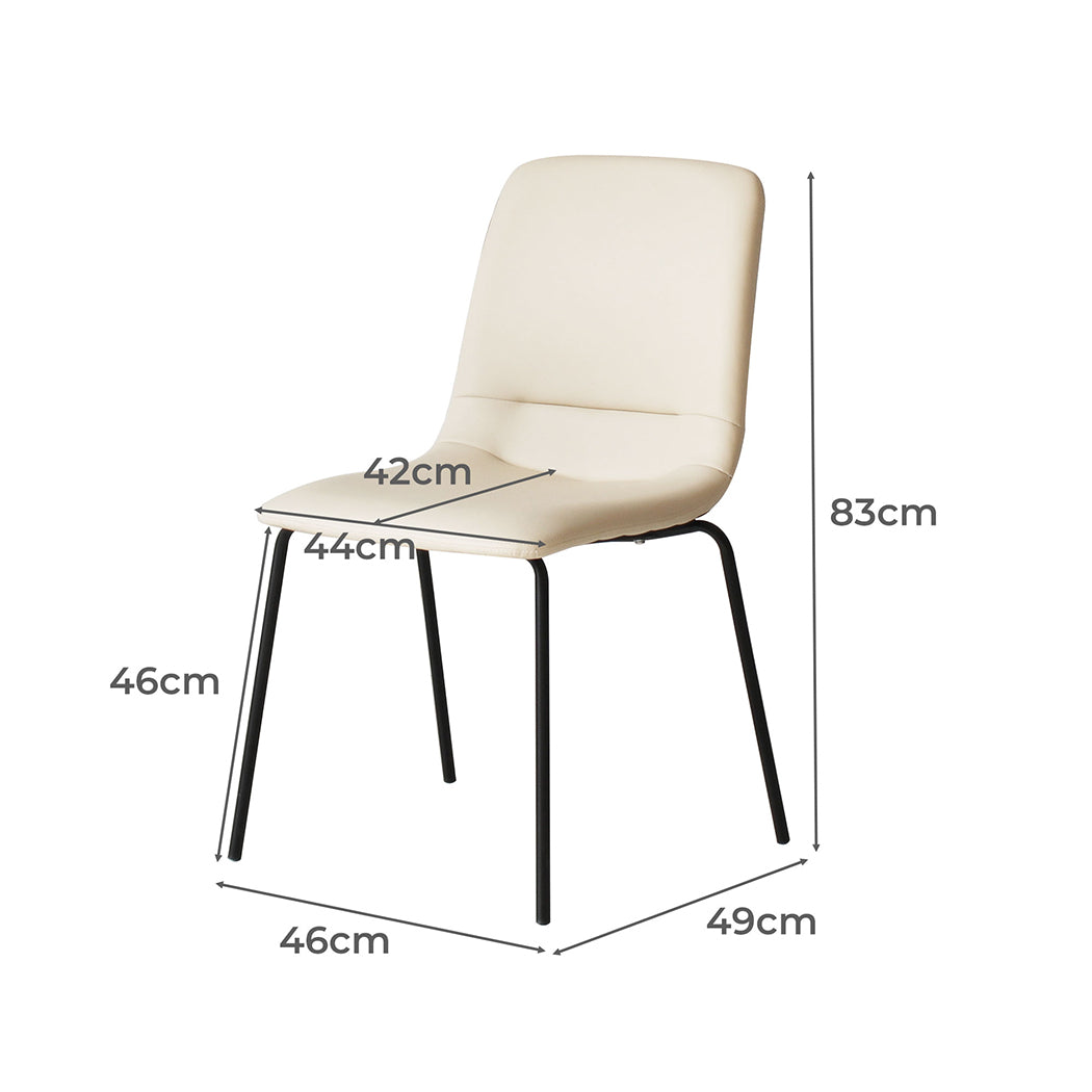 Versatile Stackable Dining Chairs Kitchen Beige Set of 8  Easy