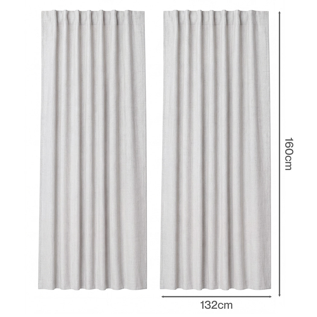 Blackout Curtains Thermal Linen Look 2 Panels | Simpledeals