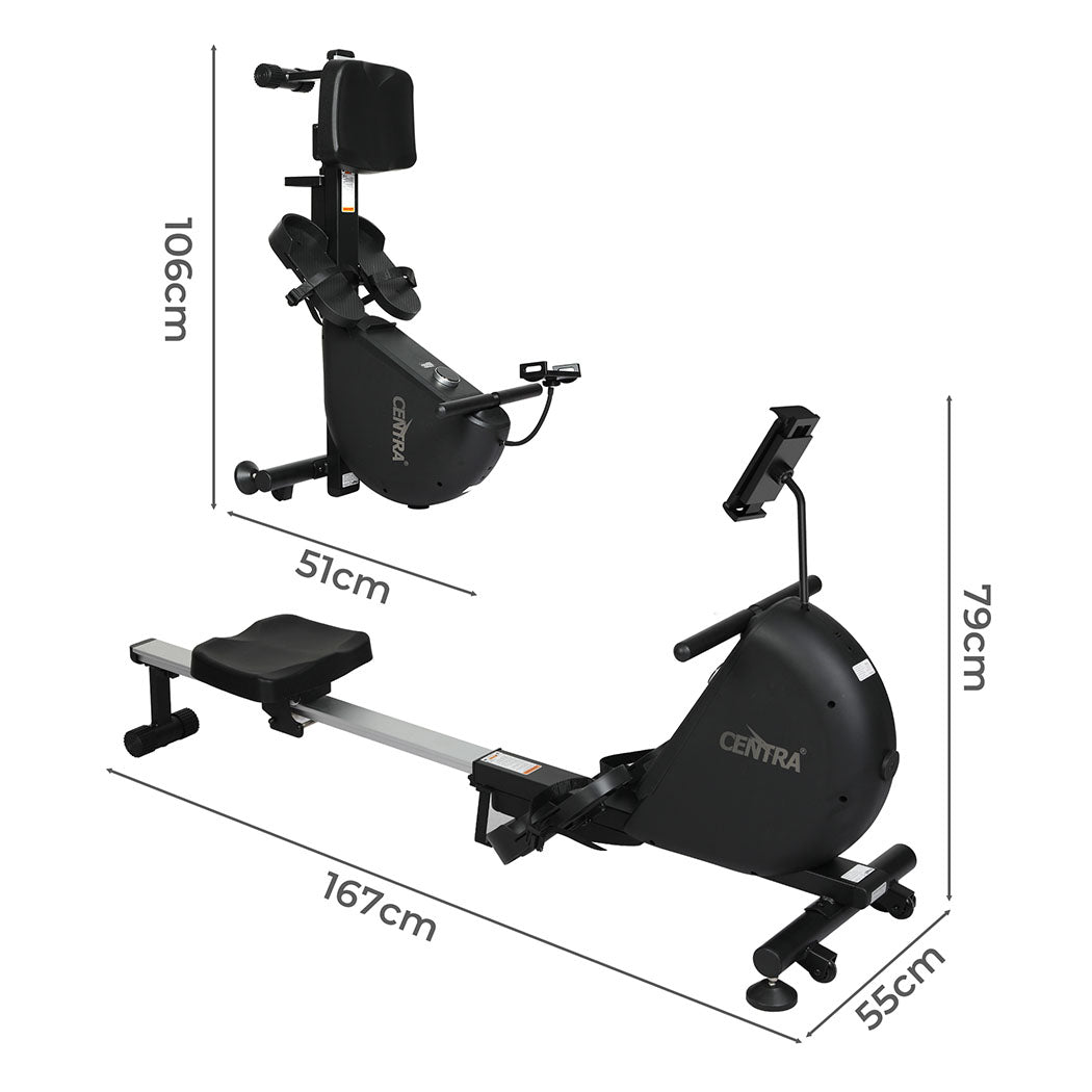 Smart Rowing Machine Home Gym 167x55x79cm