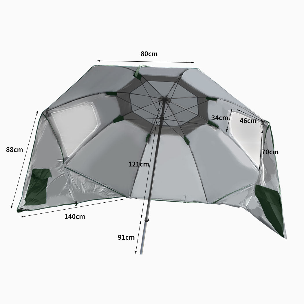 Sun Shade Weather Patio - Beach Umbrella Outdoor Umbrellas Green 2.13M