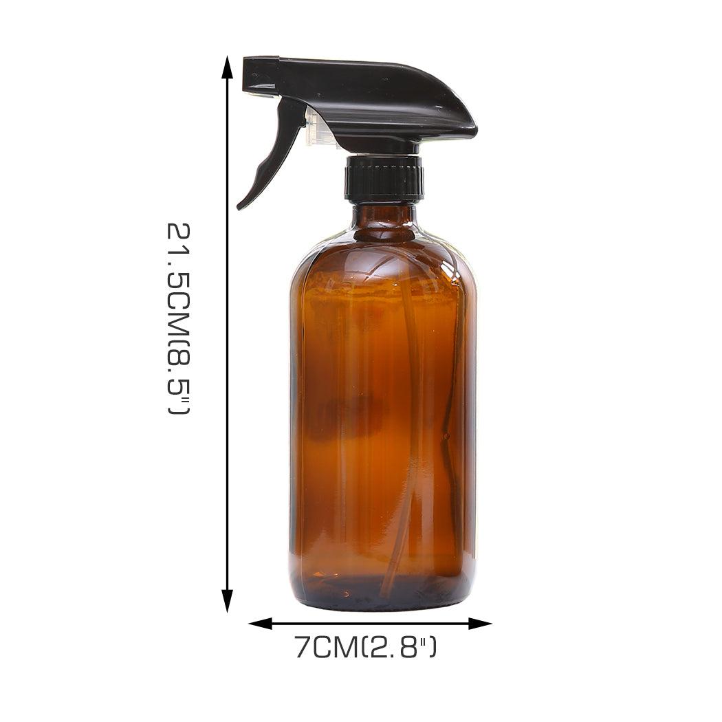 Water Sprayer Aromatherapy Dispenser - 6x 500ml Amber Glass Spray Bottles Trigger