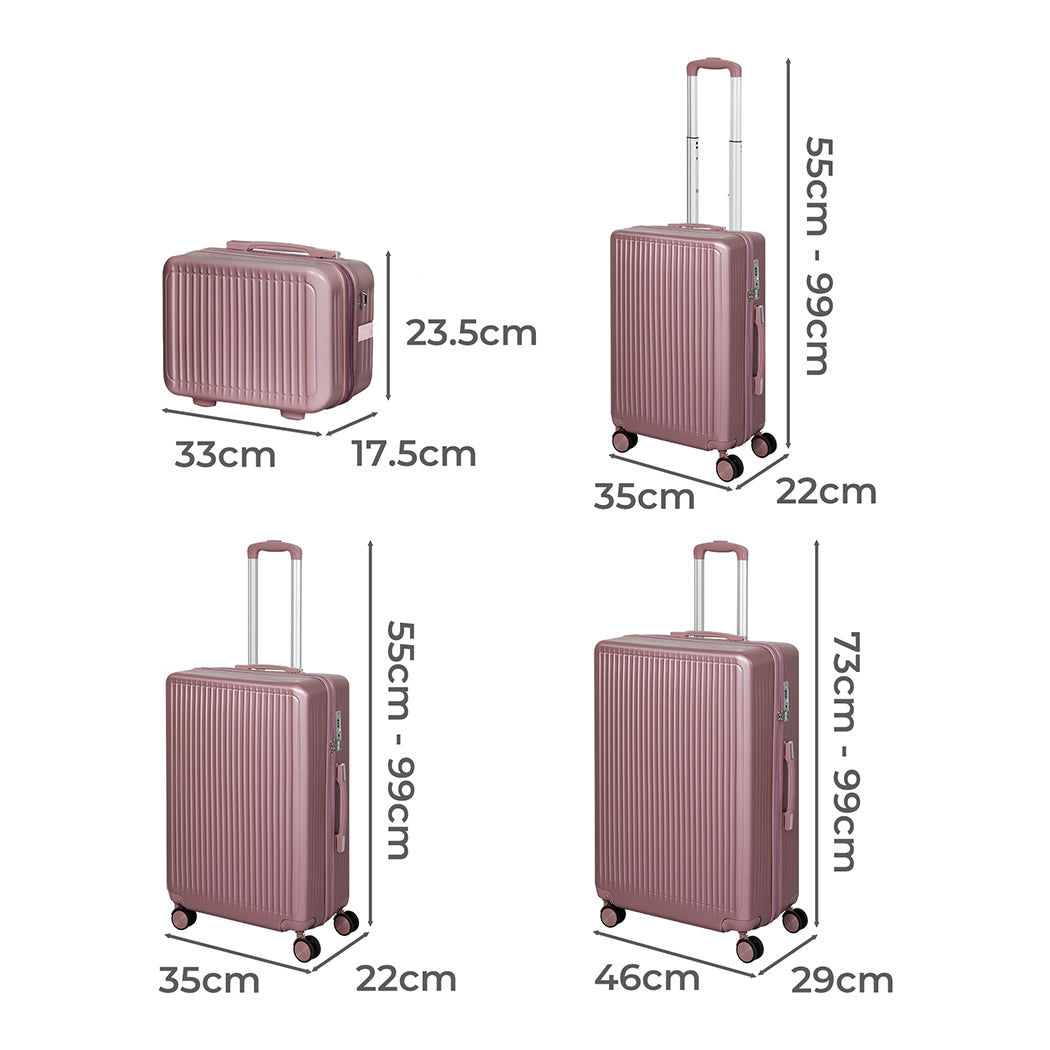 Rose Gold Luggage Trolley Set 33x17.5x23.5cm