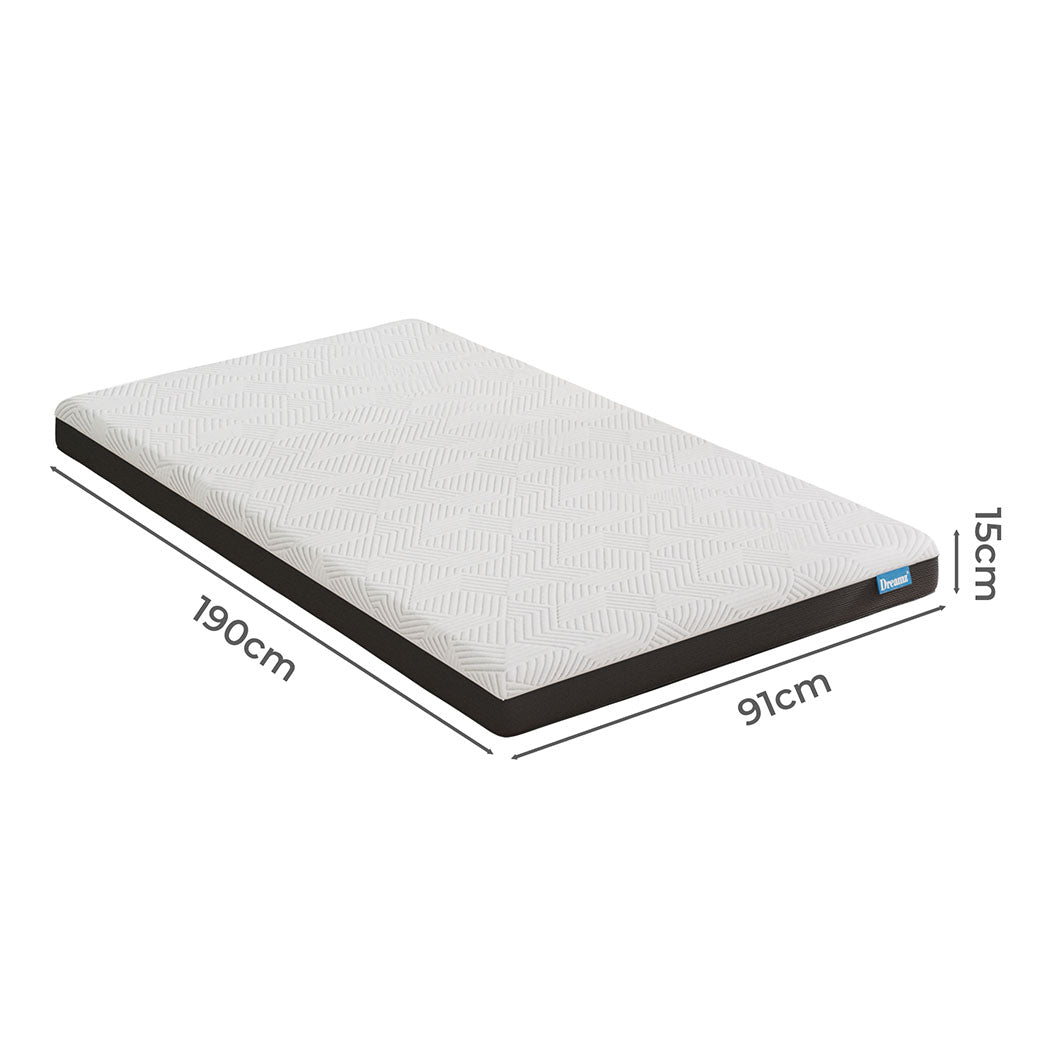 Single Mattress Medium Firm Gel Foam 190x91x15cm