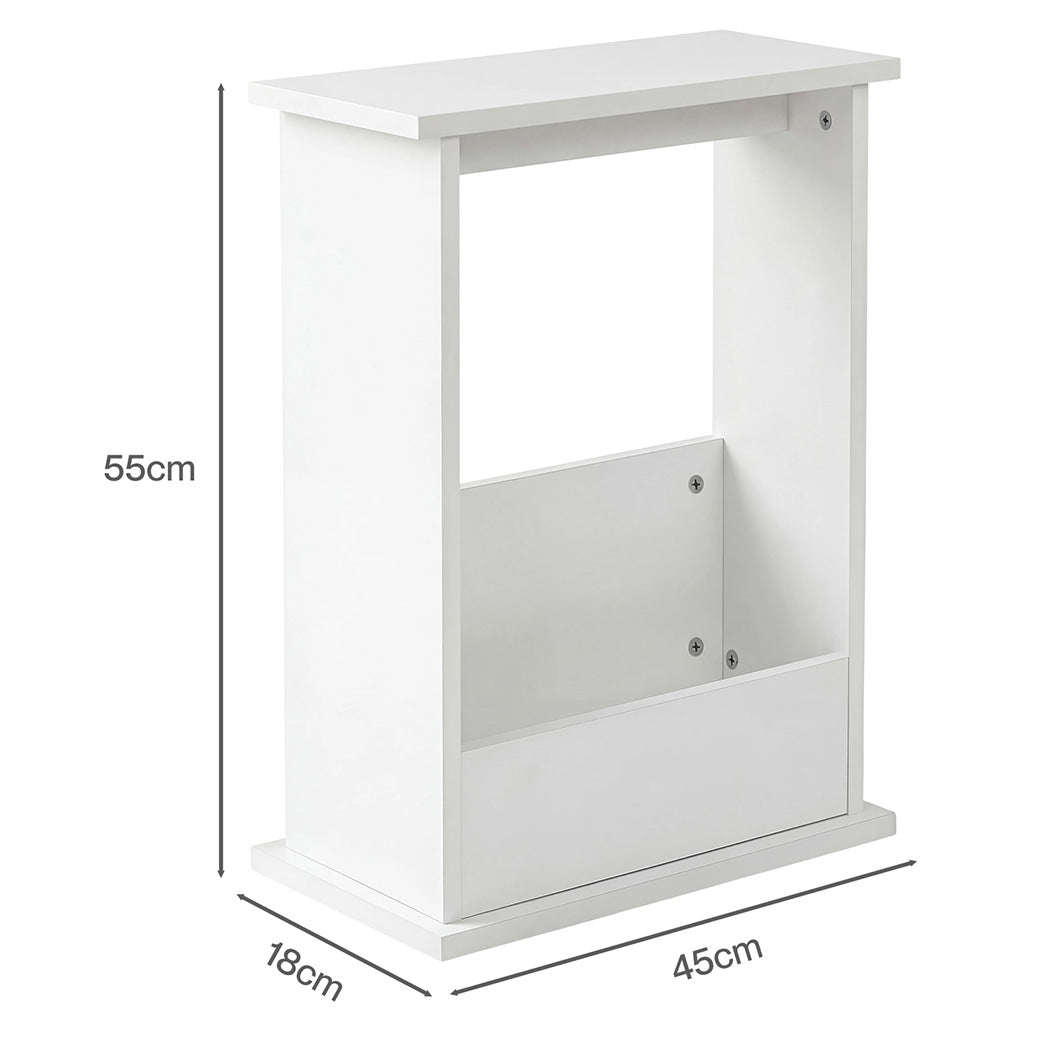 Narrow Side Table Magazine Rack Slim 18cm | Simpledeals