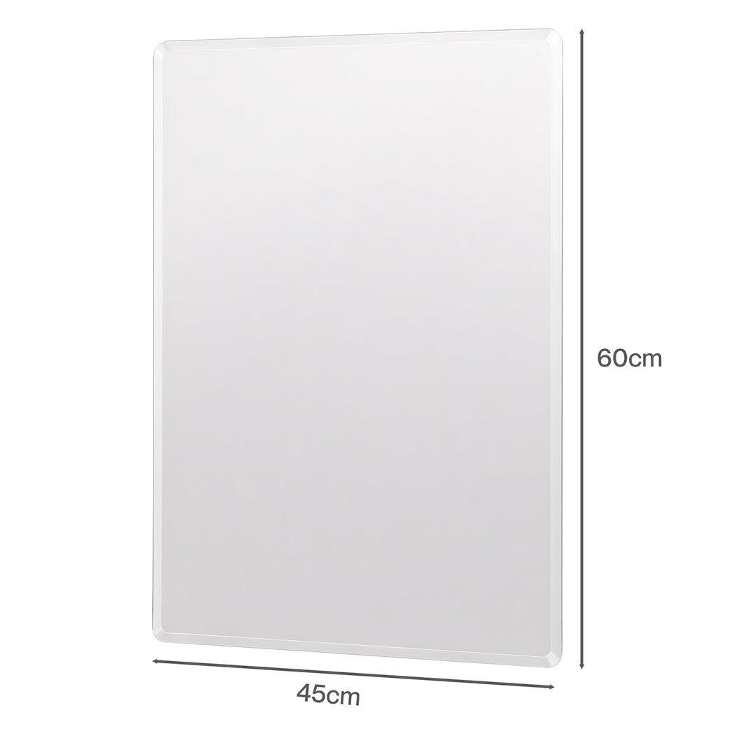 Frameless Wall Mirror Tempered Glass 60x45cm | Simpledeals