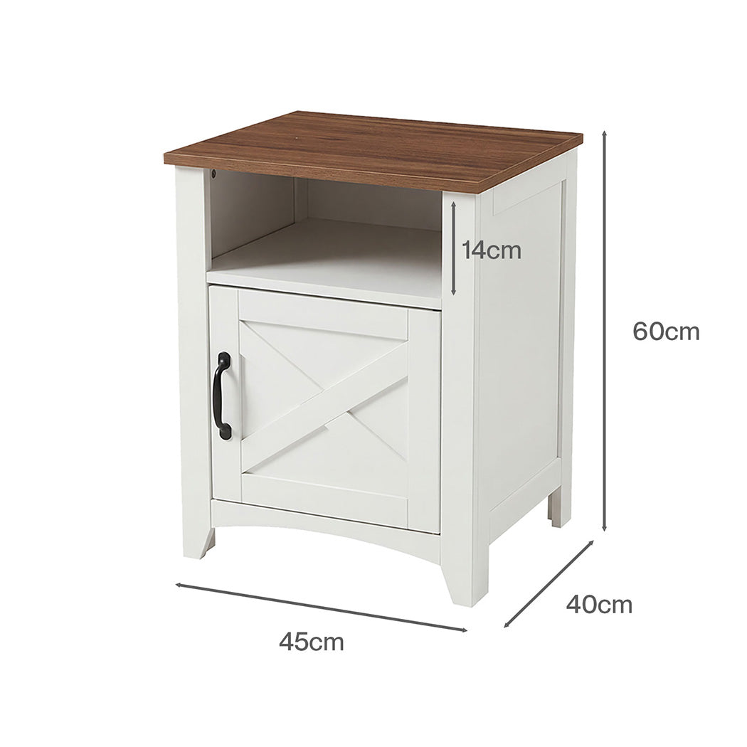 White Wooden Bedside Tables 45x40x60cm