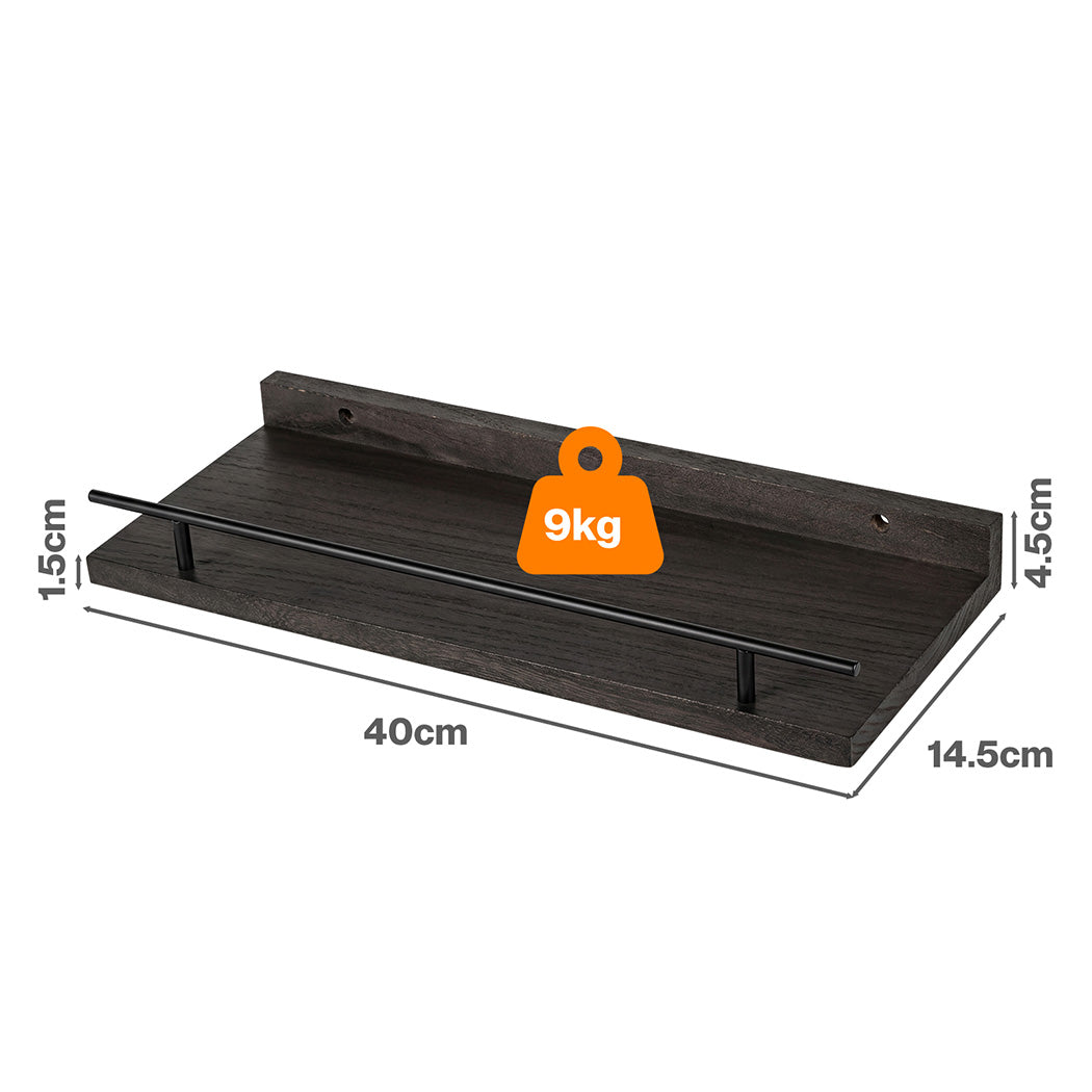 Floating Wall Shelves Set 3 Paulownia Wood | Simpledeals