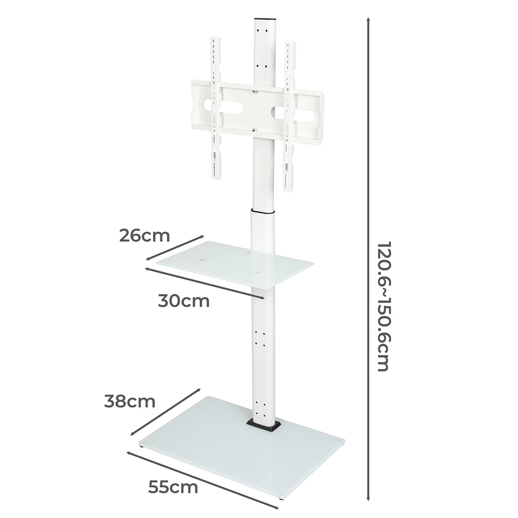 Tv Floor Stand Adjustable White 100x100cm