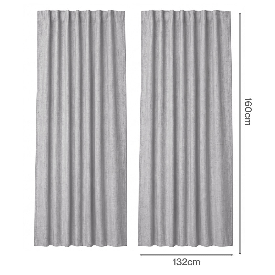 Blackout Curtains 2 Panels Grey Thermal Linen | Simpledeals