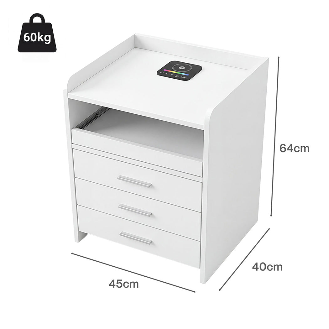 Smart Nightstand Table With Wireless Charging 39.5x31.5cm
