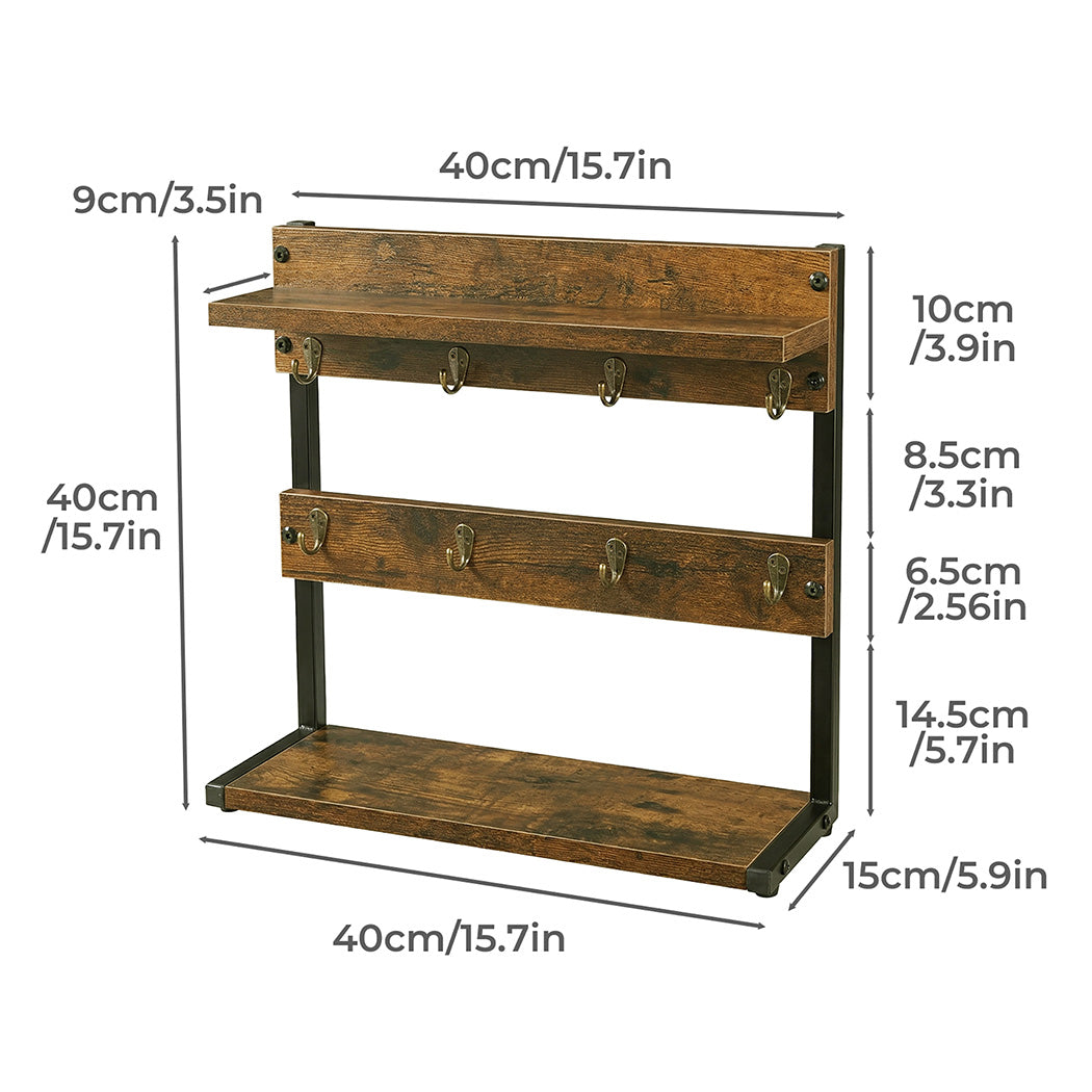 Mug Holder Stand Industrial 2 Tier 8 Hooks | Simpledeals