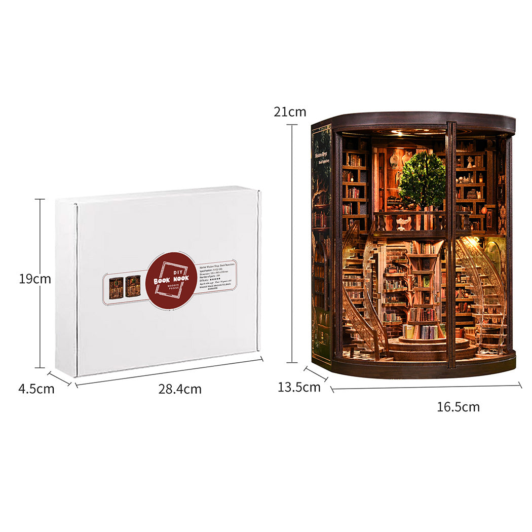 Miniature Library Kit Walnut 16x14x21cm