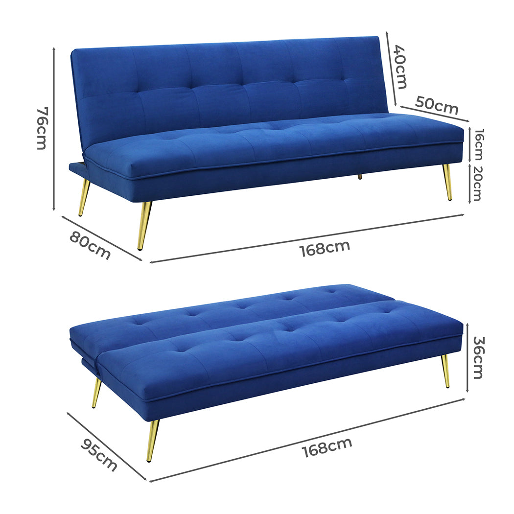 id15&16 - Contemporary Sofa Bed Convertible Velvet 3 Seater Comfortable Design