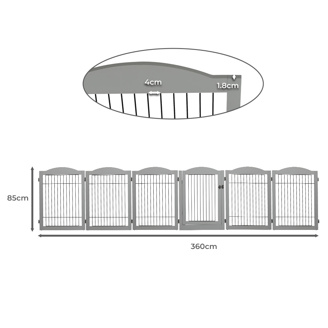 6 Panels Pet Dog Playpen Puppy Exercise Cage Enclosure Fence Indoor