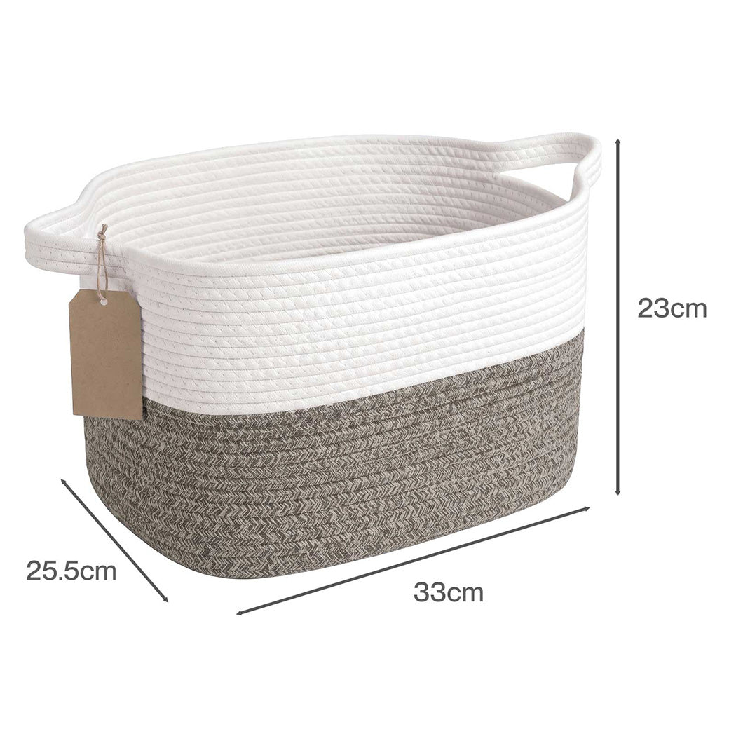 Foldable Cotton Brown - White 33x25.5x23cm