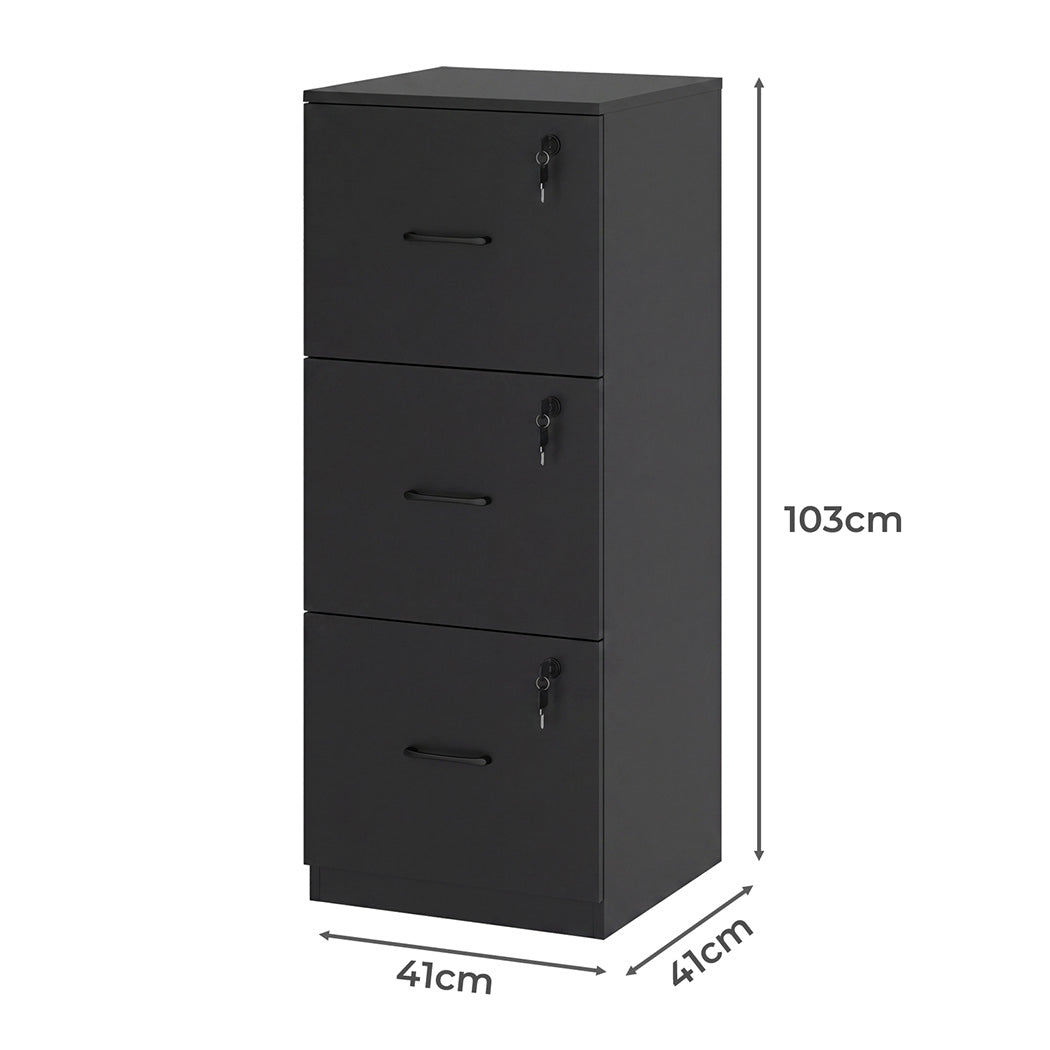 3 Drawer Lockable File Cabinet Home Office | Simpledeals