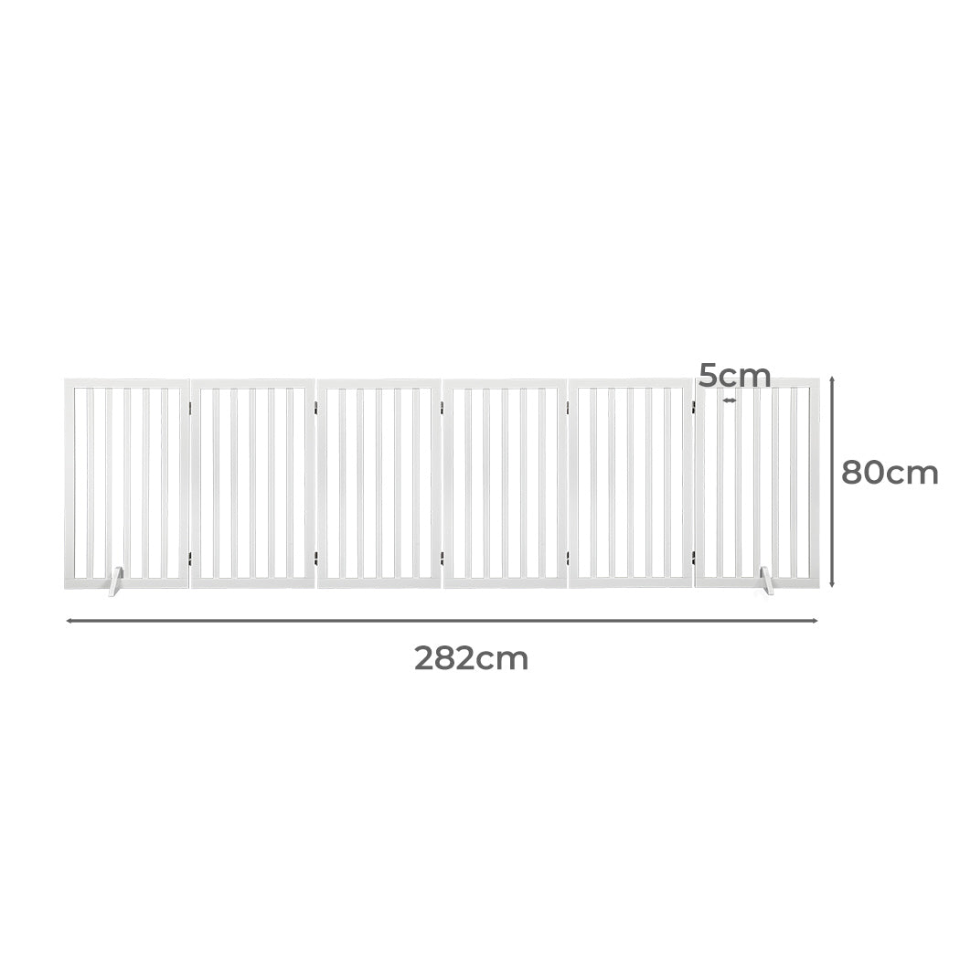 Pet Gate White 6 Panels 139x80x1.8cm