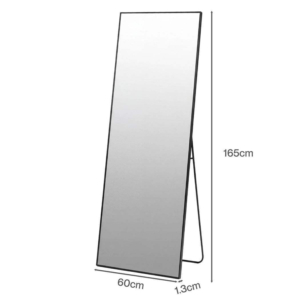 Full Length Mirror 165x60cm Black Floor Wall | Simpledeals